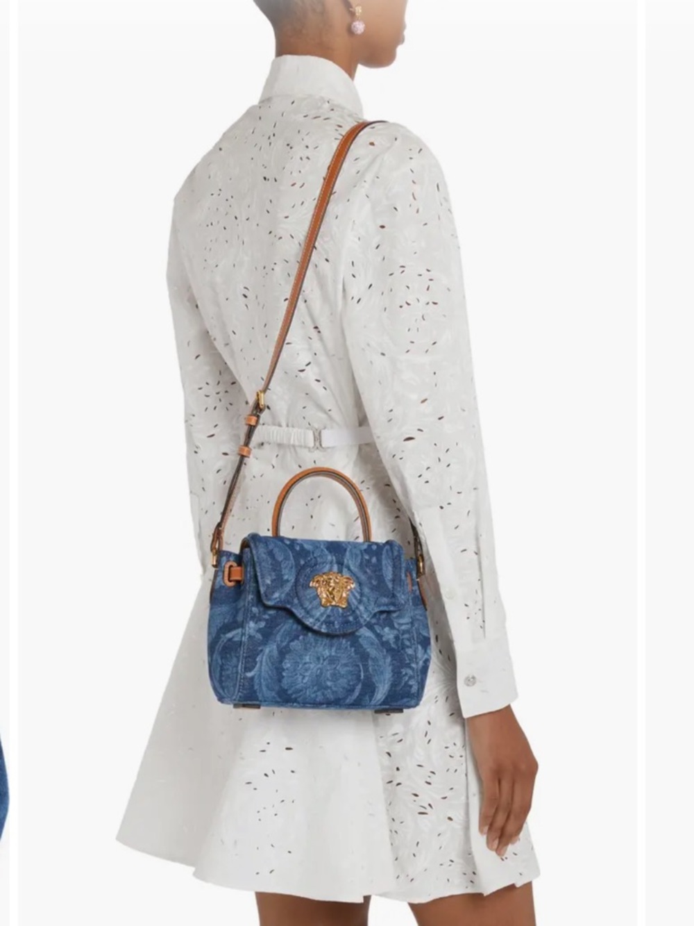 VERSACE La Medusa Barroco denim top handle bag